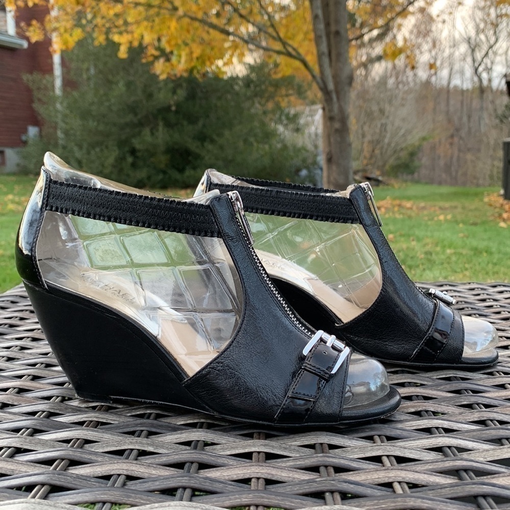 Michael MICHAEL KORS Moxley Wedge - Black Leather